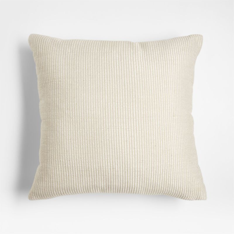 Calm Beige 20""x20"" Soft Textured Indoor/Outdoor Throw Pillow | Crate & Barrel