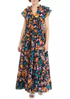 Crown & Ivy™ Women's Floral Printed Tiere Maxi Dress | Belk