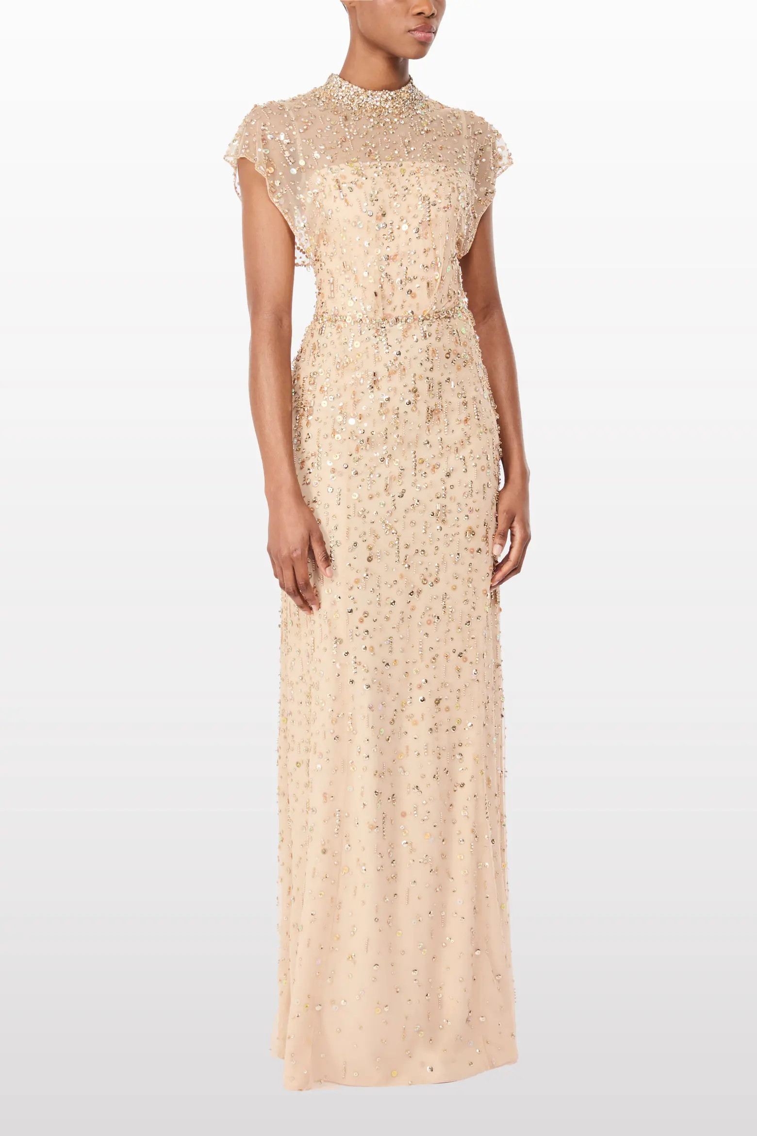 Crystal Drop Embellished High-Neck Maxi Dress (Women) | Nordstrom | Nordstrom