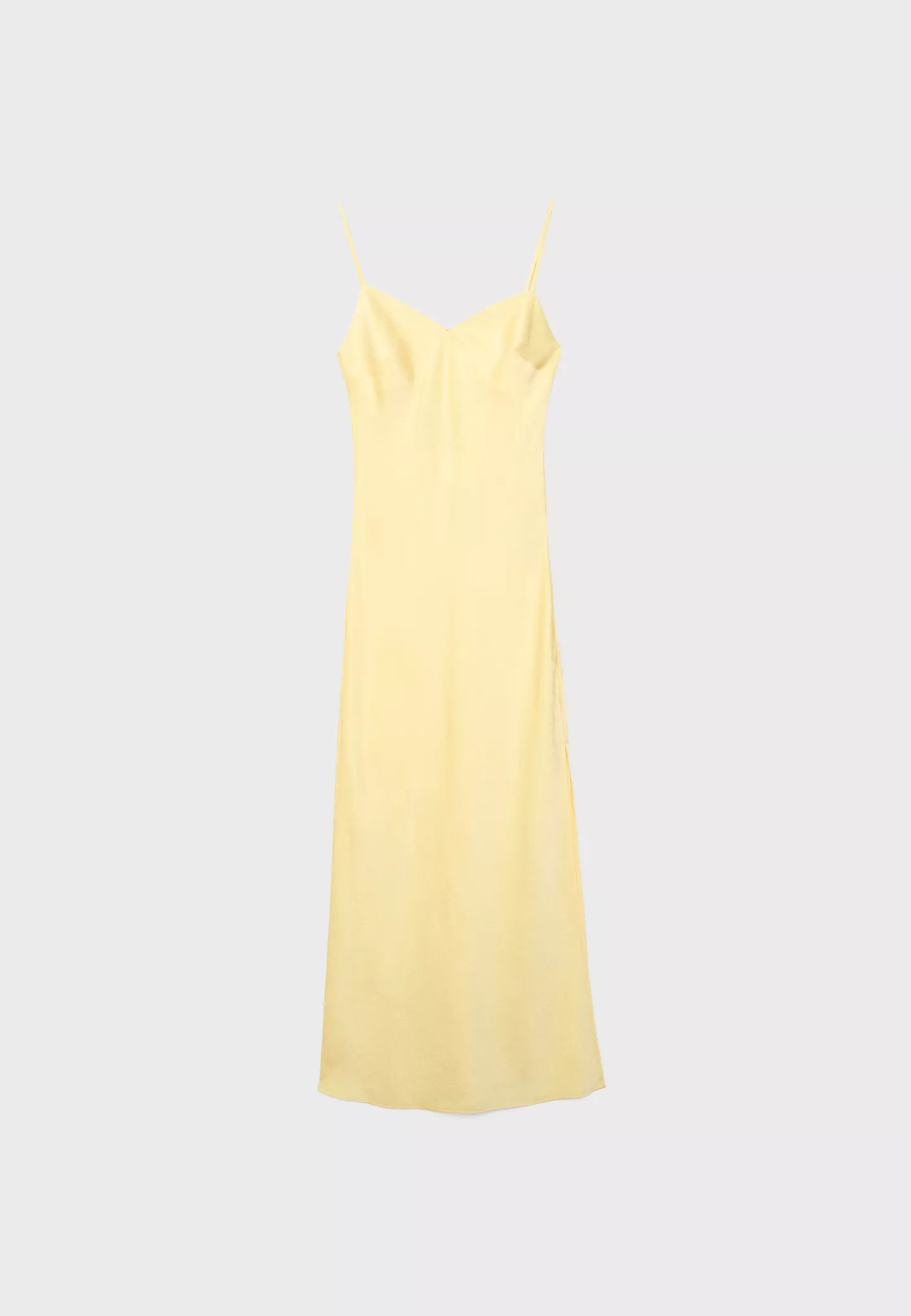 Satin midi dress - Women's fashion | Stradivarius United Kingdom | Stradivarius (UK)