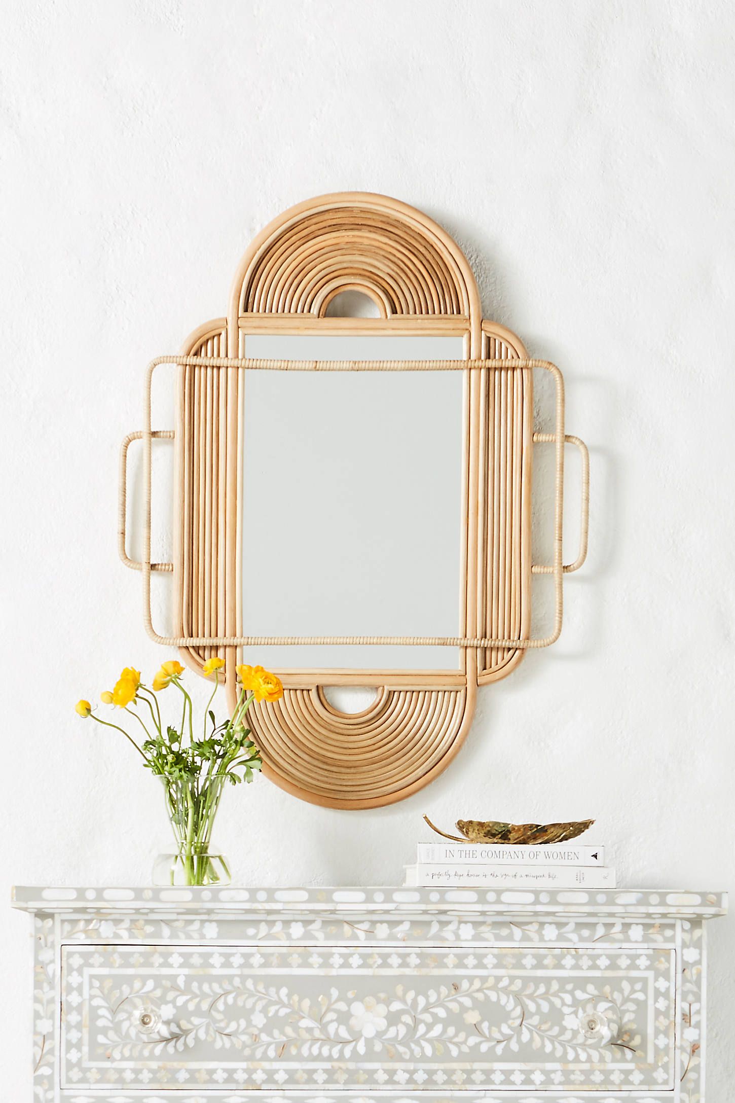 Sculpted Rattan Mirror | Anthropologie (US)