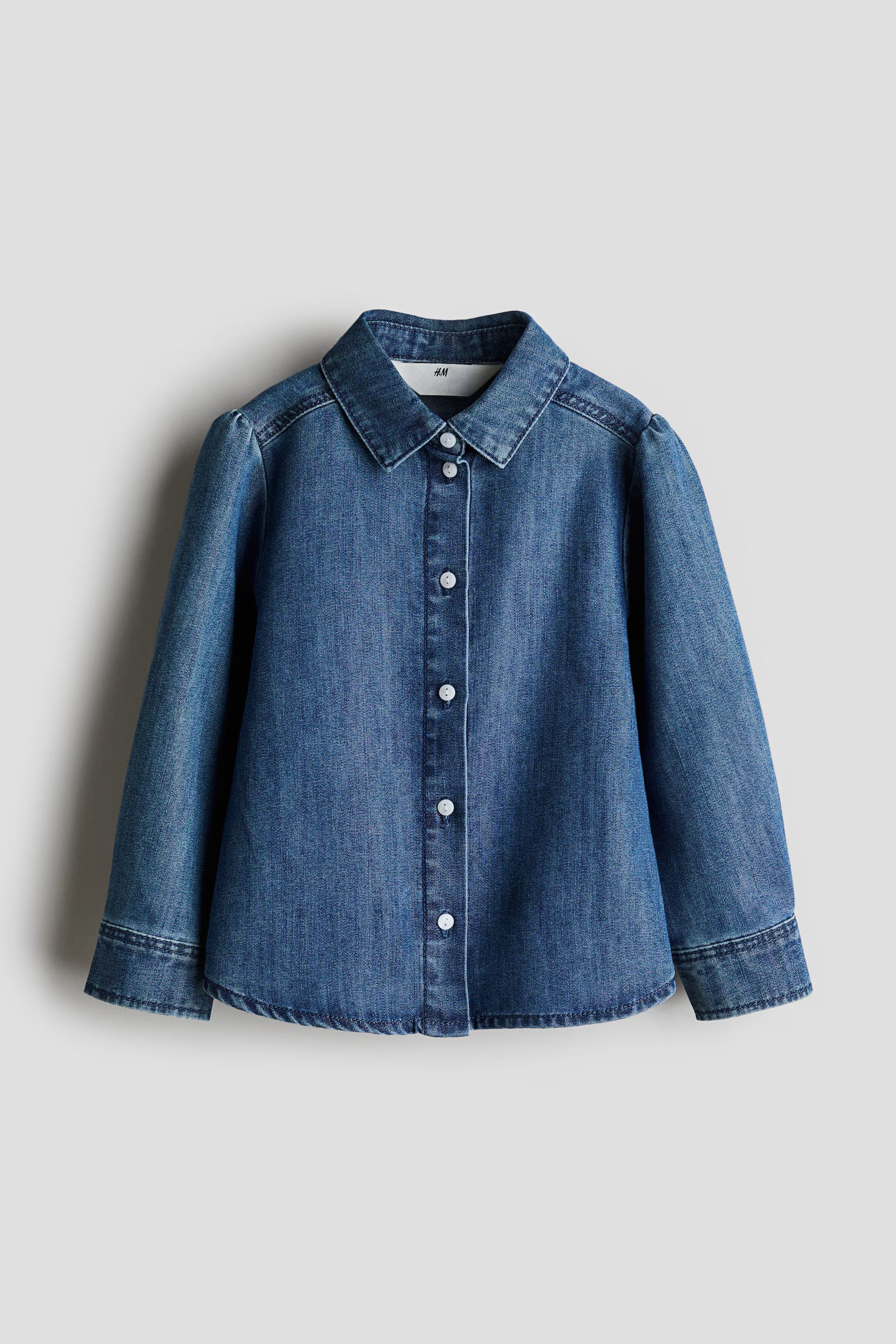 Puff-Sleeved Denim Blouse | H&M (US + CA)