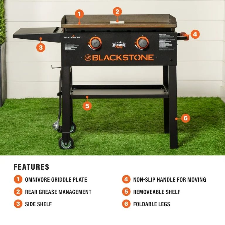 Blackstone Adventure Ready 2-Burner 28” Propane Griddle with Omnivore Griddle Plate - Walmart.c... | Walmart (US)