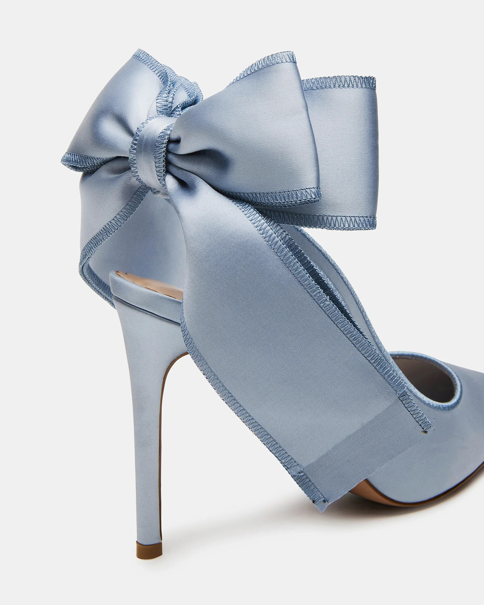 TEACUP Blue Satin Women's Pointed-Toe Slingback Heel | Steve Madden (US)