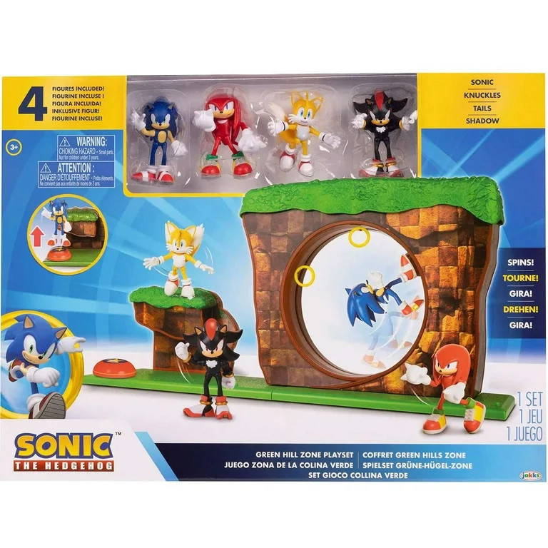 Sonic The Hedgehog Green Hill Zone Playset (Includes Sonic, Kuckles, Tails & Shadow) | Walmart (US)