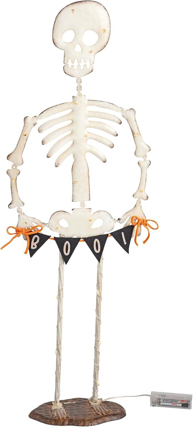 Mud Pie Halloween Large Light Up Skeleton Sitter | Amazon (US)