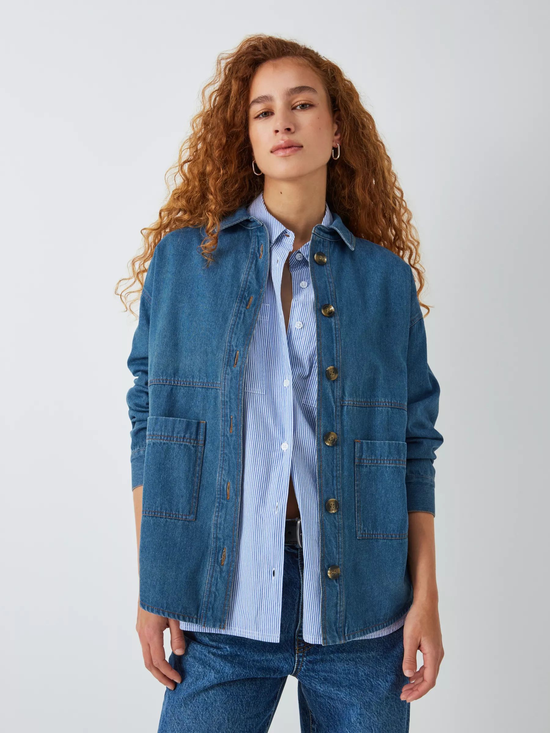 John Lewis ANYDAY Denim Overshirt, Mid Wash | John Lewis (UK)