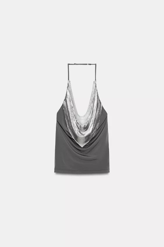 DRAPED MESH TOP | Zara UK