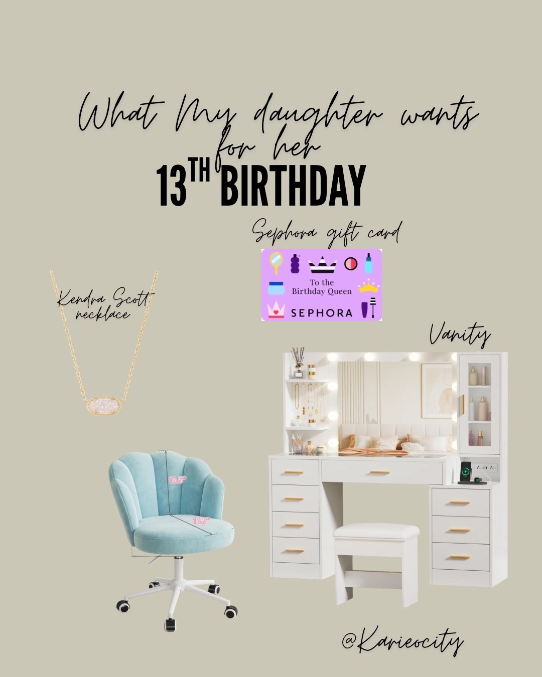 What my daughter wants for her 13th Birthday. 🥳🎉 

Can’t believe my youngest daughter will be 13 in August . I actually have 2 daughter’s  with the same birthday exactly 5 years apart. ❤️

Birthday presents// Girls birthday presents// Vanity// Girls Vanity // WayFair // WayFair Vanity

#LTKKids #LTKmomlife