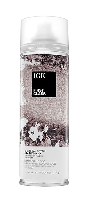 IGK FIRST CLASS Charcoal Detox Dry Shampoo | Volume + Soothes Scalp + Balance Oil | Vegan + Cruel... | Amazon (US)