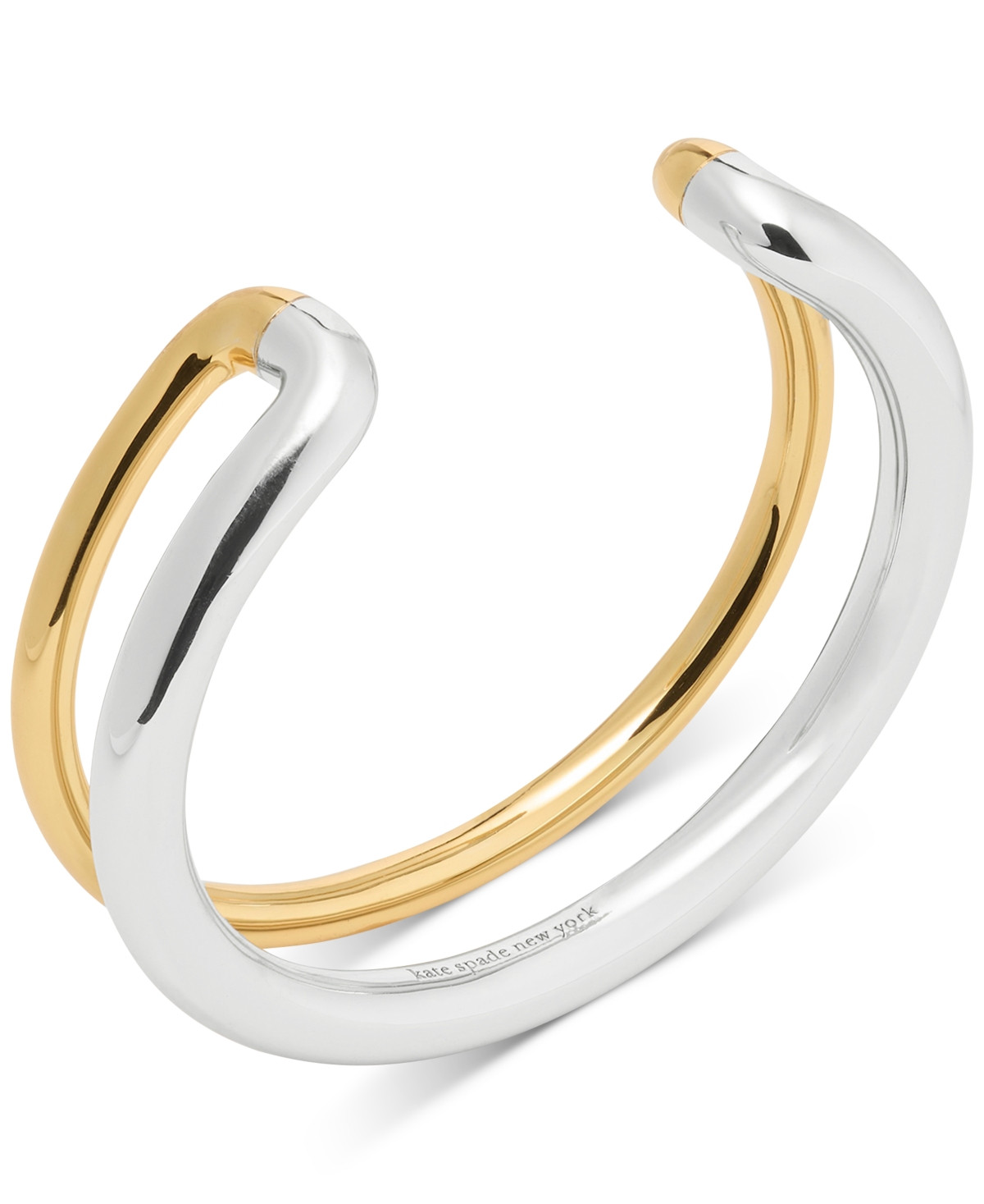 kate spade new york Two-Tone Interlock Cuff Bracelet - Silver Gol | Macy's