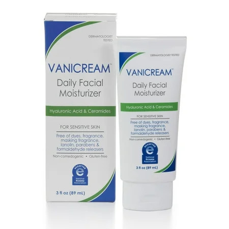 Vanicream Daily Facial Moisturizer with Hyaluronic Acid and Ceramides for Sensitive Skin, 3 fl oz | Walmart (US)