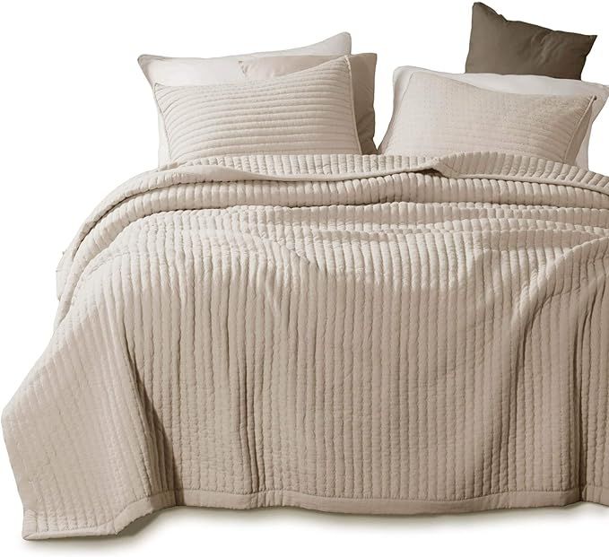 KASENTEX Quilt Mini Set-Stone Washed-Super Soft Bedspread-Light Weight-White Down Alternative Mic... | Amazon (US)