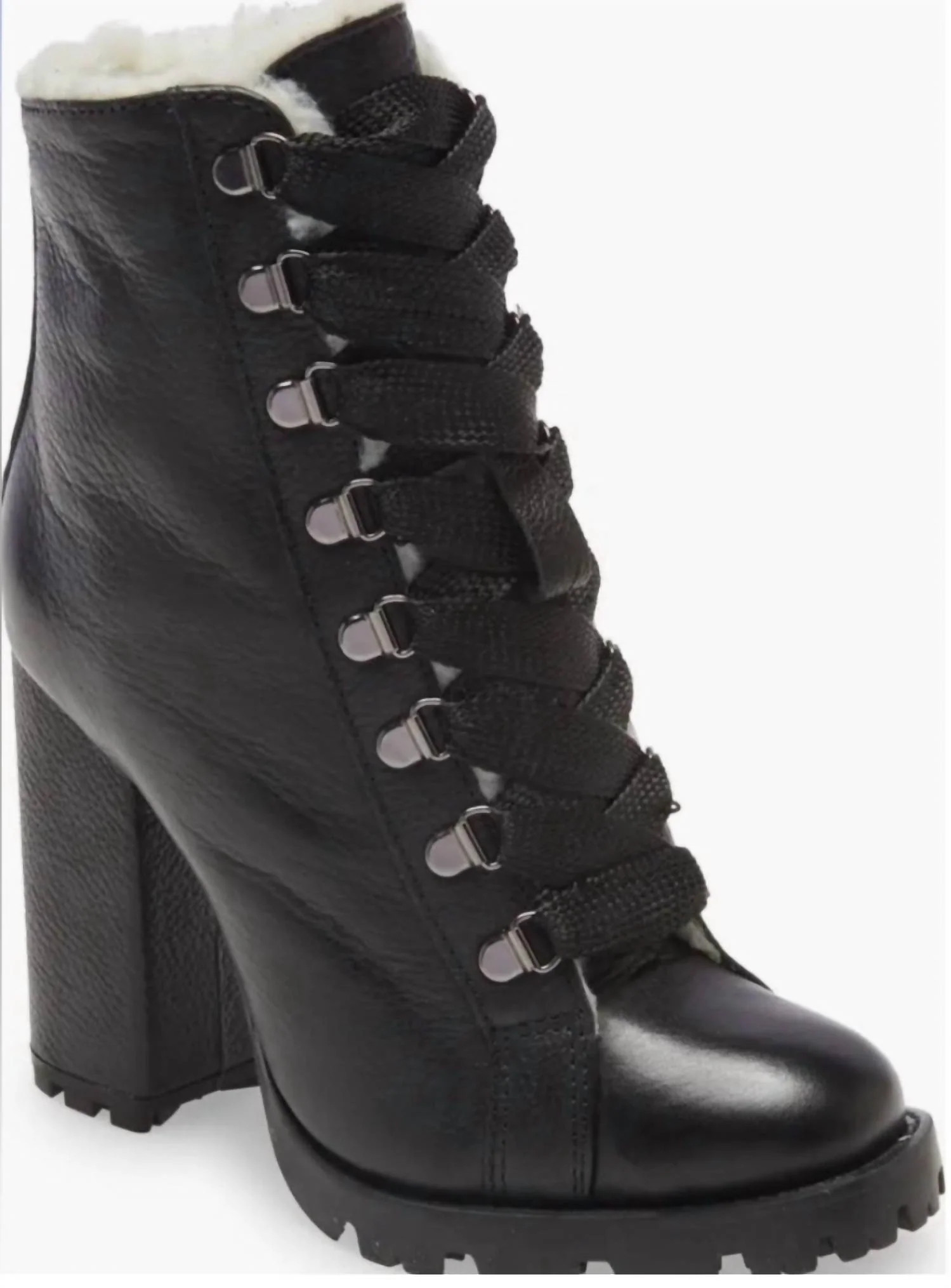 Women's Zhara Combat Lug Sole Lace Up Bootie In Black | Shop Simon