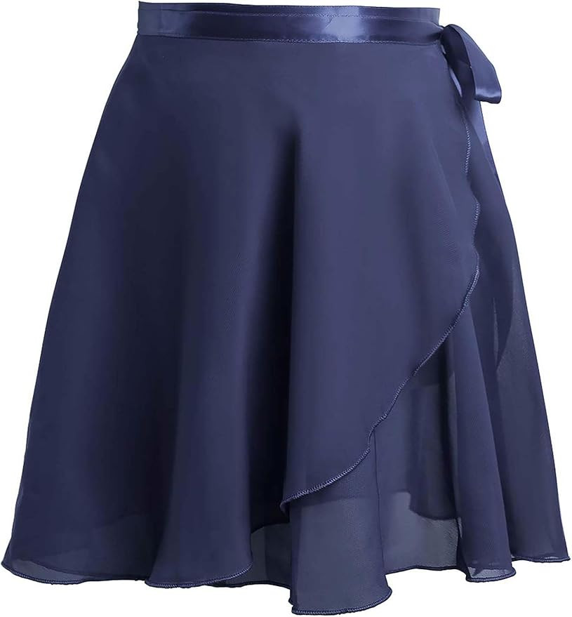 Daydance Black Girls Women Ballet Wrap Skirts Sheer Chiffon Dance Over Scarf for Leotards | Amazon (US)