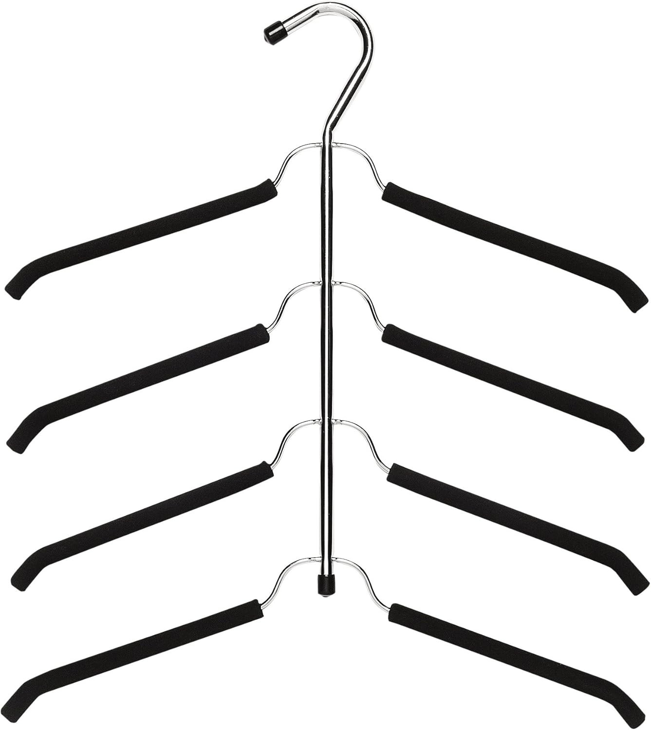Whitmor Chrome and Foam Blouse Hanger, 4-Tier, Chrome & Black | Amazon (US)