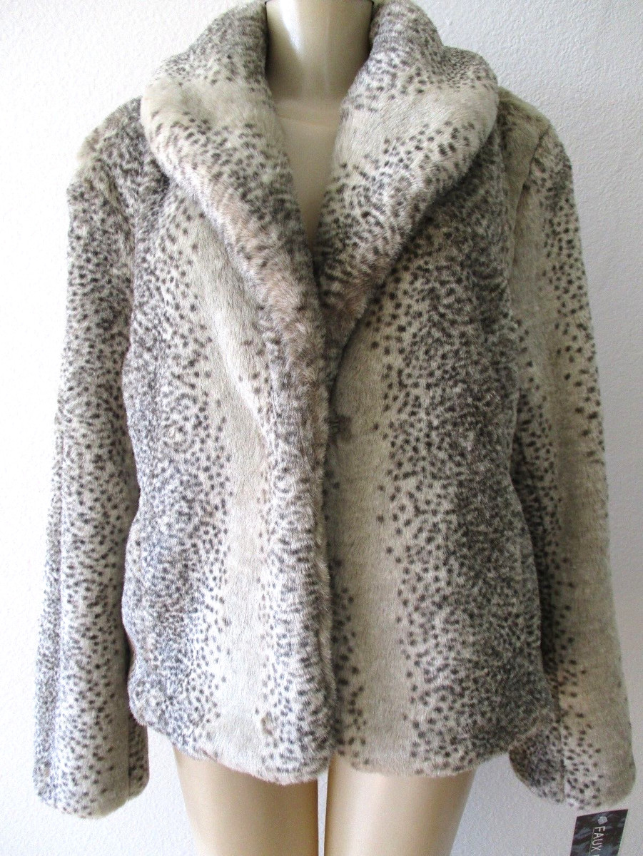 MOSSIMO GREY MULTI-COLOR ANIMAL PRINT FAUX FUR COAT SIZE L - NWT  | eBay | eBay US