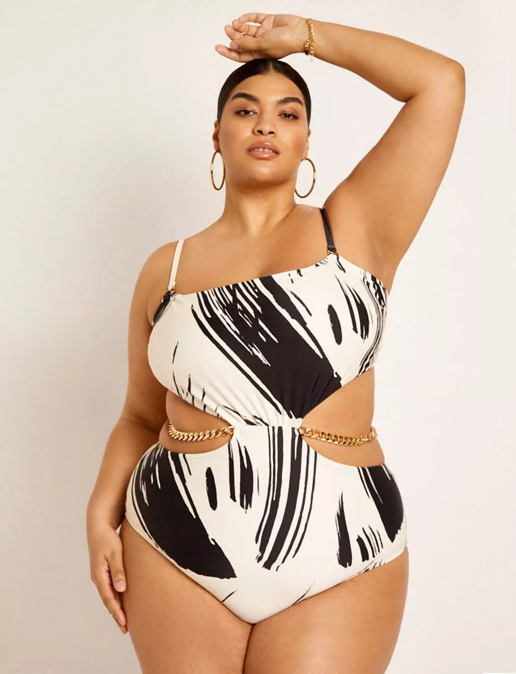 Gabi Fresh Swim x ELOQUII Waist Chain Detail Swimsuit with Cutouts | Eloquii