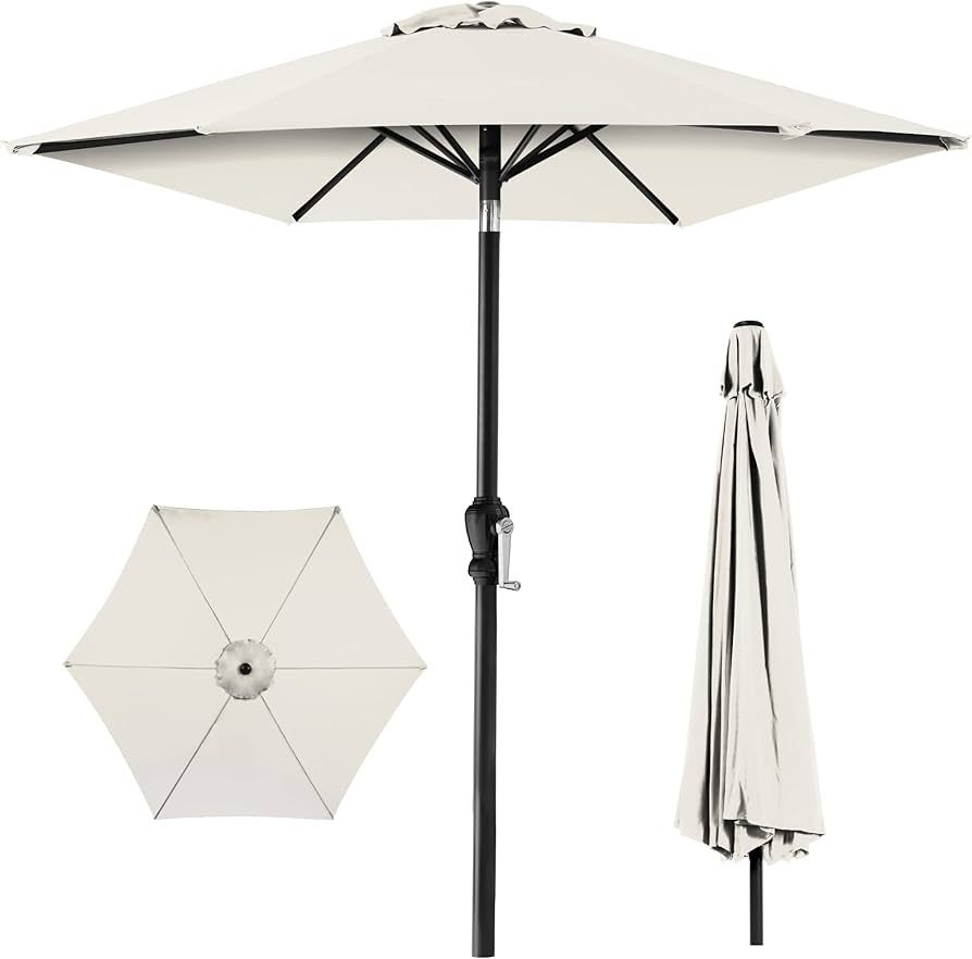 Best Choice Products 10ft Outdoor Steel Polyester Market Patio Umbrella w/Crank, Easy Push Button... | Amazon (US)