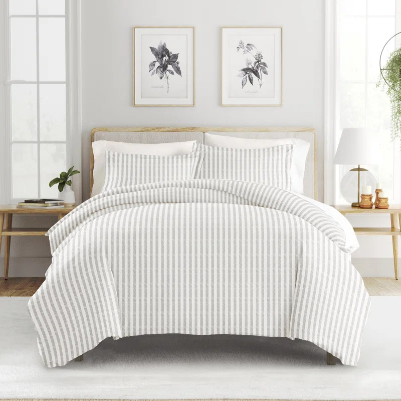 IEnjoy Home Becky Cameron Distressed Rugged Stripe Duvet Cover Set & Reviews | Wayfair | Wayfair North America