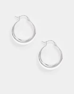 Weekday Mija chunky hoop earrings in silver | ASOS (Global)
