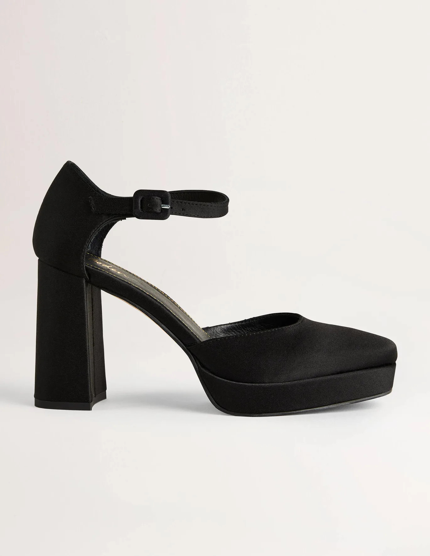 Satin Heeled Platforms - Black | Boden US | Boden (US)