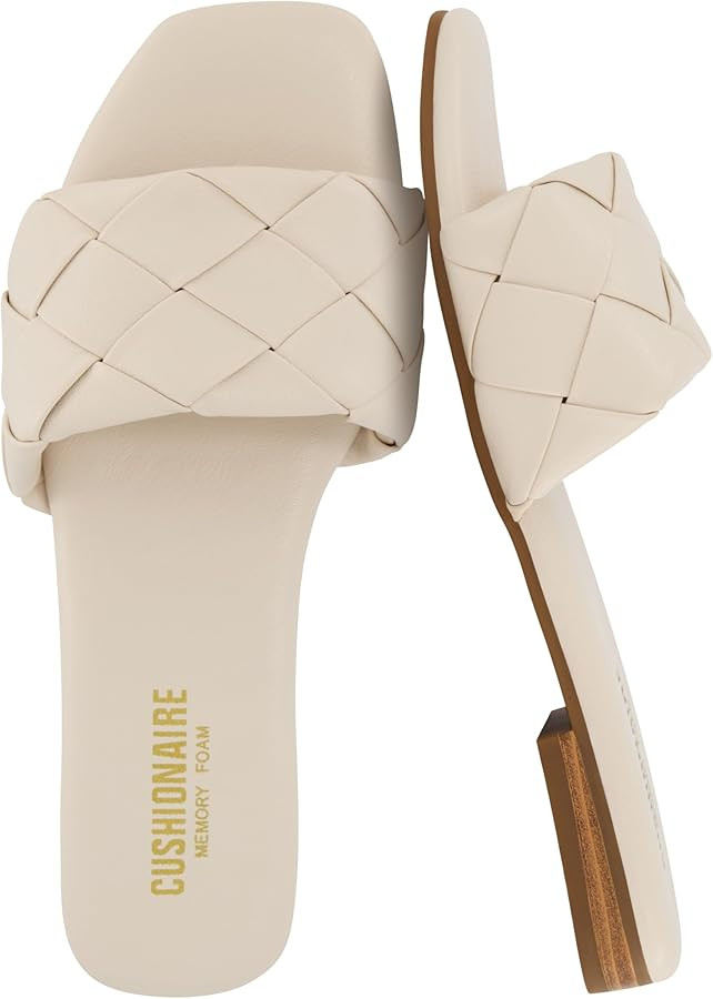 CUSHIONAIRE Franca Woven Slide Sandals Women Dressy or Casual with Memory Foam | Comfortable Summ... | Amazon (US)