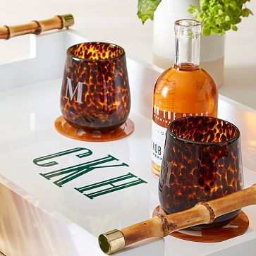 Tortoise Stemless Wine Glasses, Set of 6 | Mark and Graham