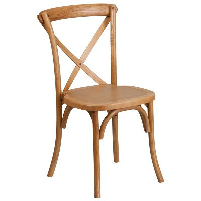 Emma and Oliver Stackable Oak Wood Cross Back Chair | Target