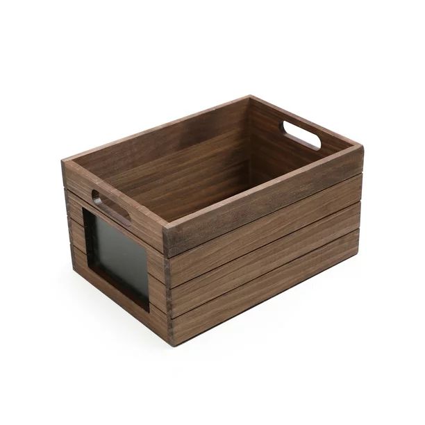 Mainstays Wood Storage Crate With Chalkboard Label - Walmart.com | Walmart (US)