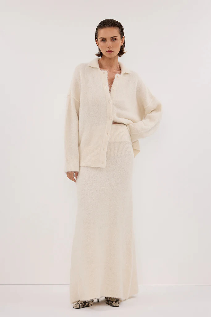 SALMA IVORY KNIT MAXI SKIRT | DISSH