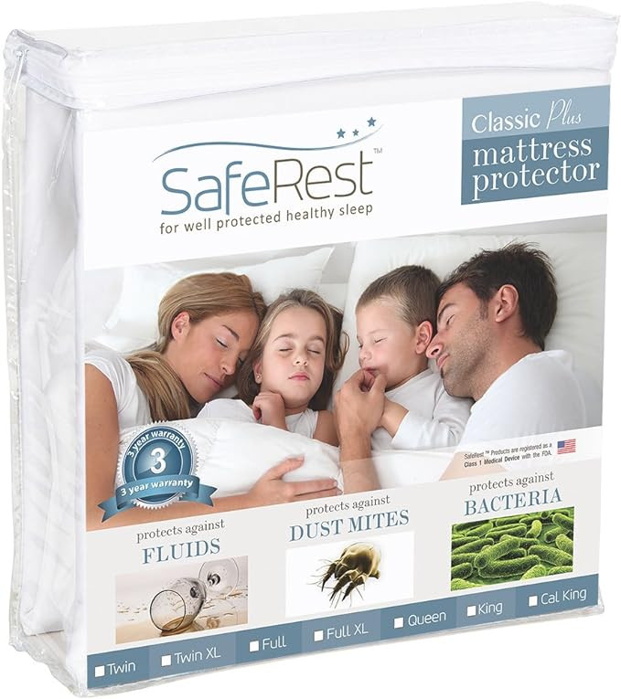 SafeRest Mattress Protector Twin XL College Dorm Room, New Home, First Apartment Essentials - Cot... | Amazon (US)