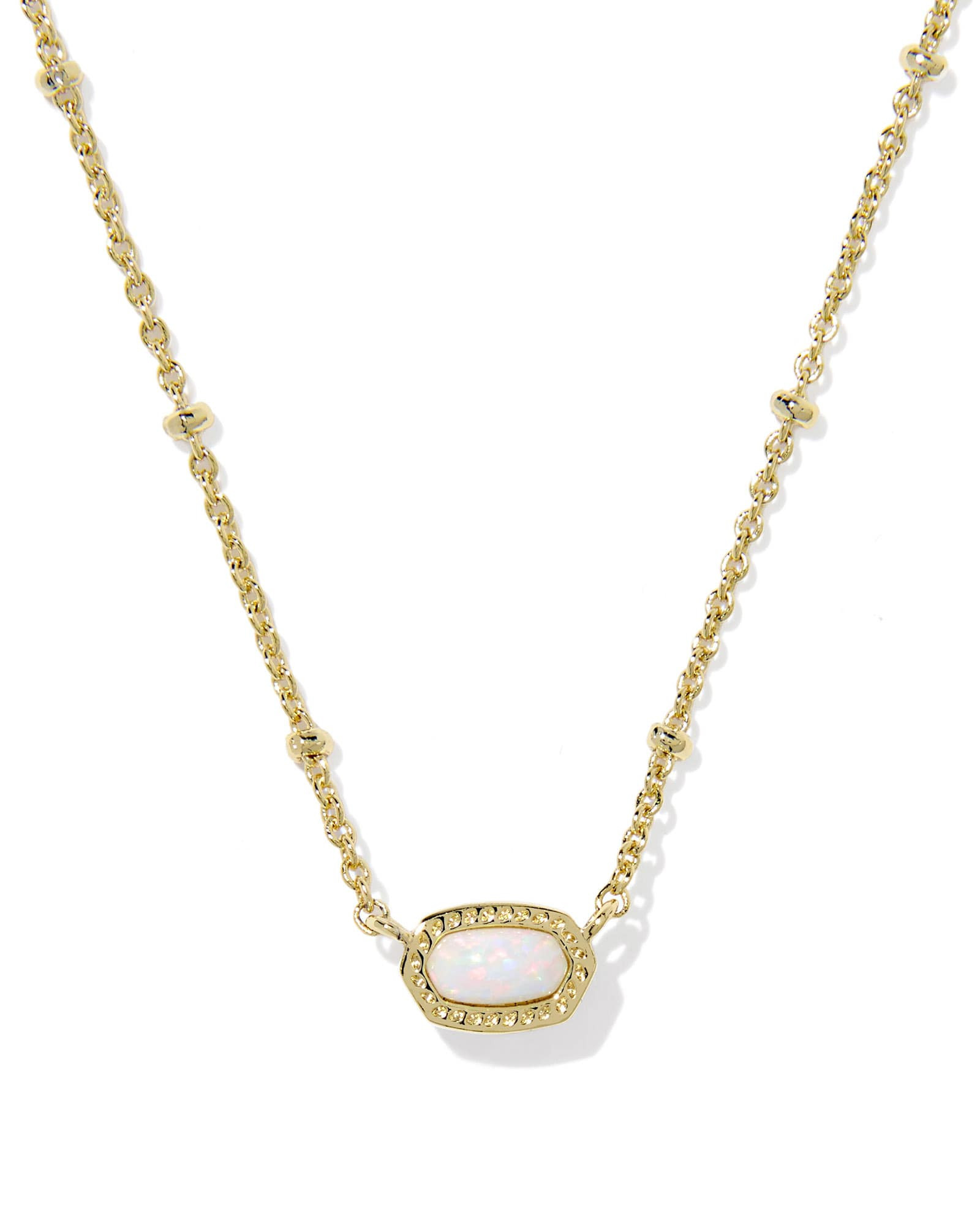 Kendra Scott Mini Elisa Gold Satellite Short Pendant Necklace | Kyocera Opal | Kendra Scott