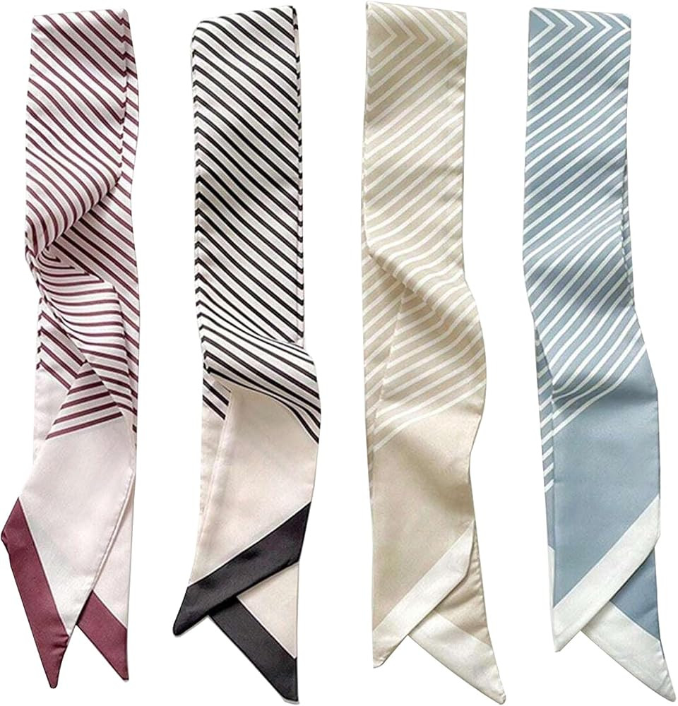 TEBIEKOY 4Pcs Fashion Scarves for Women, Multifunctional Boho Scarves Headbands Satin Scarf for B... | Amazon (US)