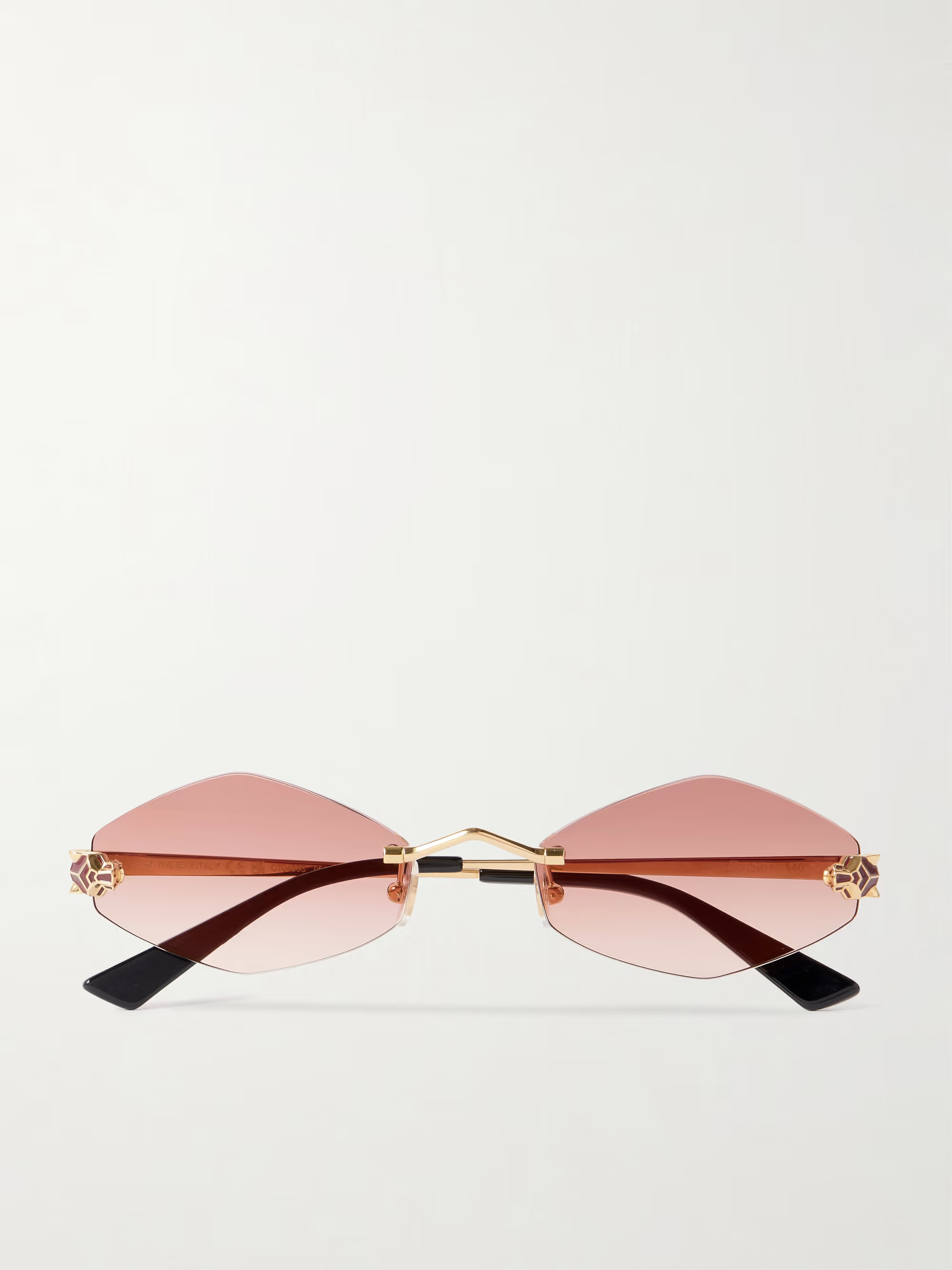 Panthère goldfarbene Sonnenbrille mit sechseckigem Rahmen | NET-A-PORTER (UK & EU)