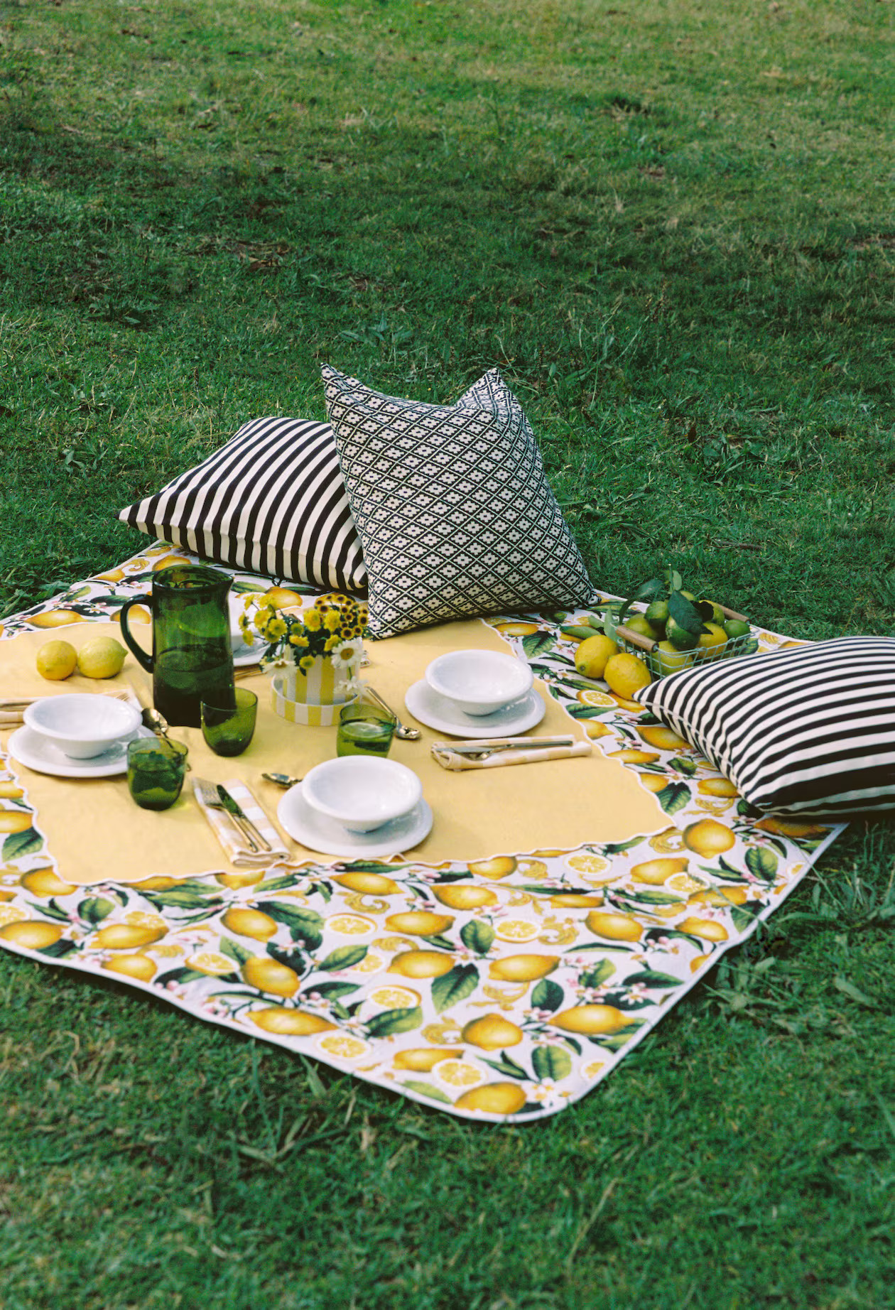 Gemusterte Picknickdecke - Hellbeige/Zitronen - Home All | H&M AT | H&M (DE, AT, CH, NL, FI)