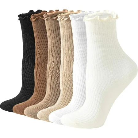 CL Womens Ruffle Socks Cute Frilly Ankle Socks Quarter Crew Socks for Women Girl | Walmart (US)