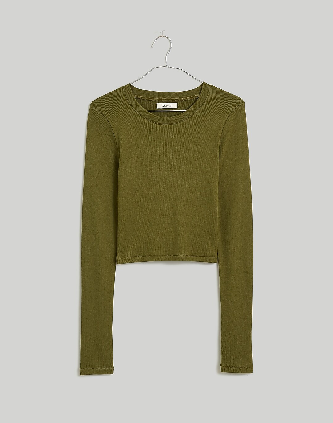 Fine Ribbed Supercrop Crewneck Long-Sleeve Tee | Madewell