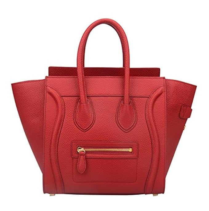 Ainifeel Women's Genuine Leather Smile Top Handle Handbag Purse | Amazon (US)