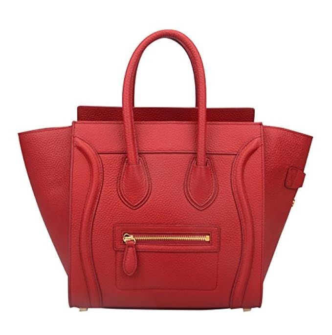Ainifeel Women's Genuine Leather Smile Top Handle Handbag Purse | Amazon (US)