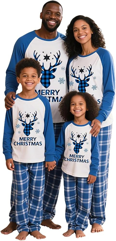 OAKFashion Christmas Pajamas for Family, Xmas Pajamas Family Christmas Pjs Matching Sets Holiday ... | Amazon (US)