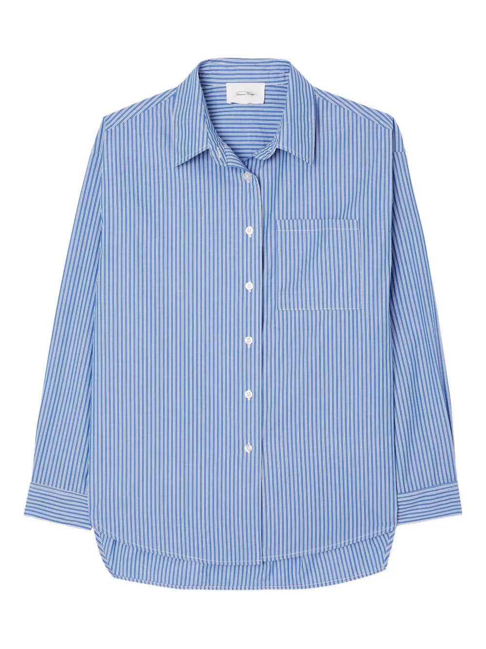 American Vintage Zatybay striped-pattern button shirt - Blue | Farfetch Global
