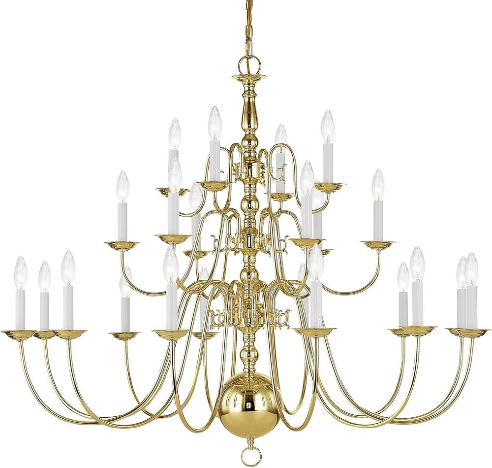Livex Lighting 5015-02 Williamsburg 22-Light Chandelier, Polished Brass | Amazon (US)