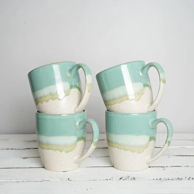Ceramic Coffee Mug Set of 4, 17 Oz, Coffee Cups with Big Handle, Microwave Safe | Wayfair North America