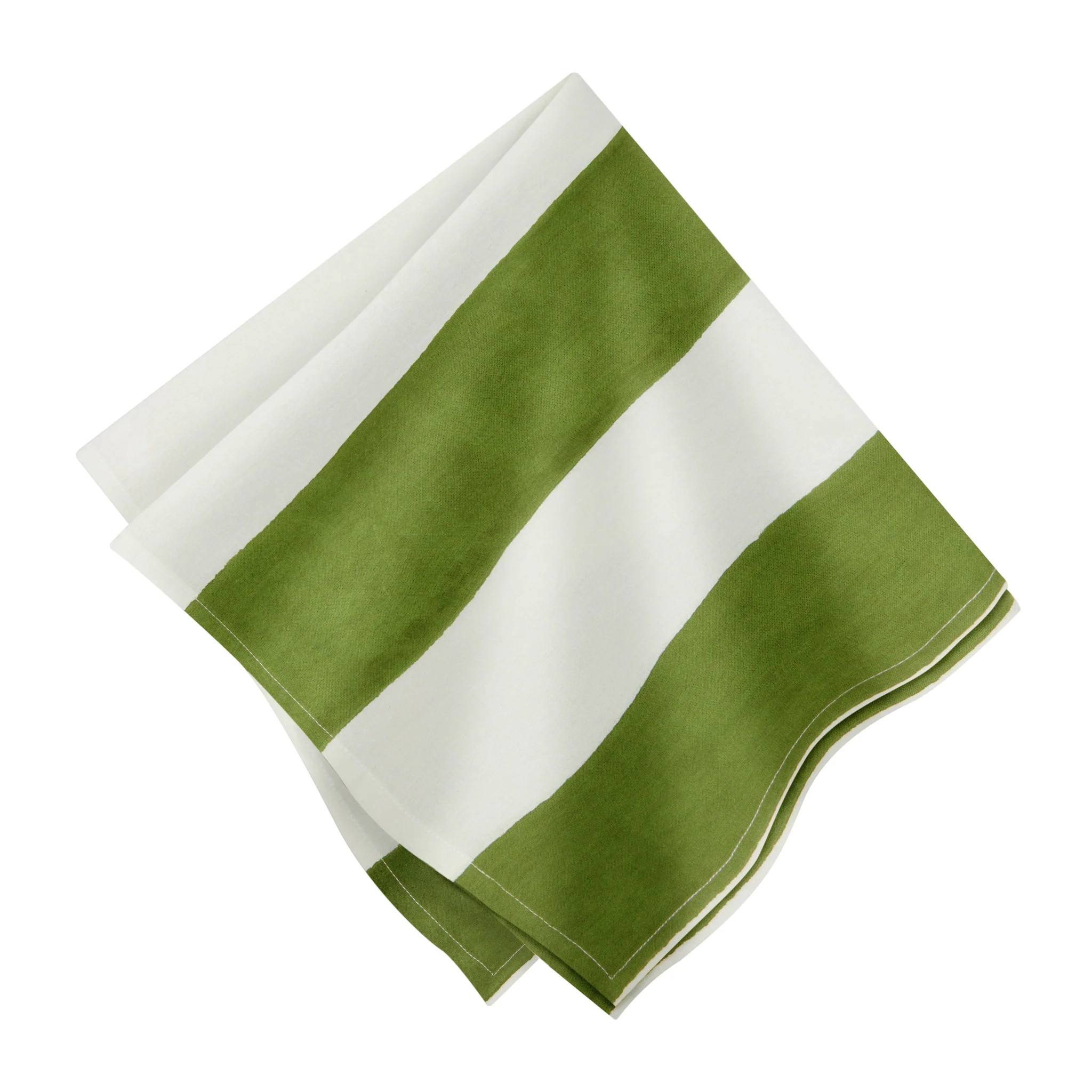 St. Tropez Napkins Vert Stripes, Set of 6 | Couleur Nature