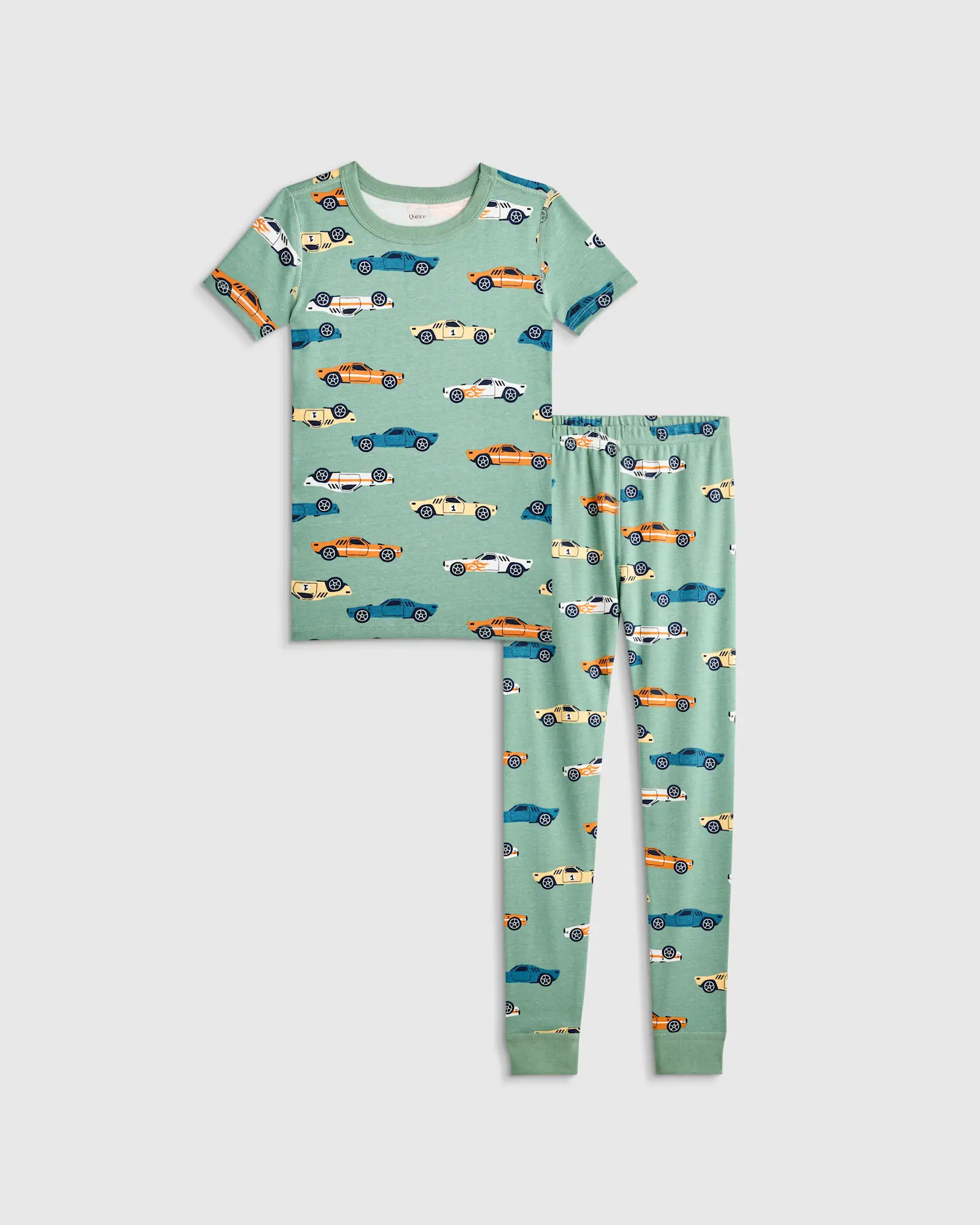 100% Organic Cotton Short Sleeve and Pant Pajama Set in Racecars | Quince