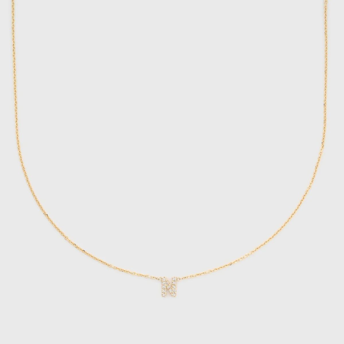 14k diamond initial necklace | Cuffed by Nano