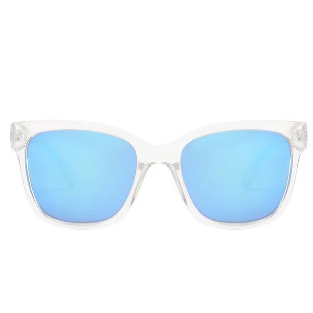 Piranha Eyewear Nova Eco-Pact Clear Unisex Sunglasses with Blue Mirror Lens | Walmart (US)