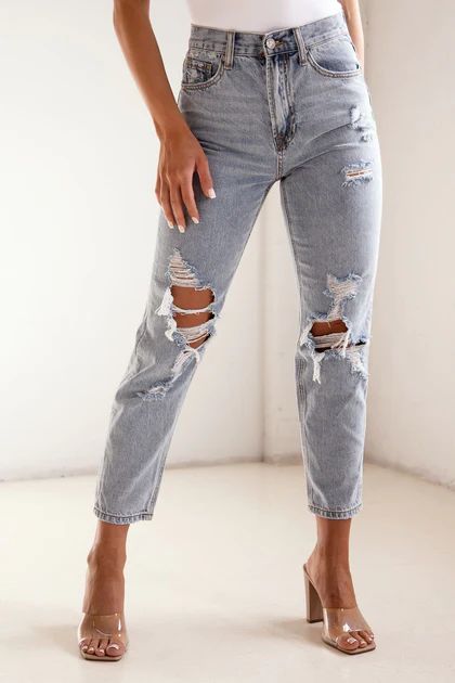 Reba Distressed Denim Jeans | Shop Priceless