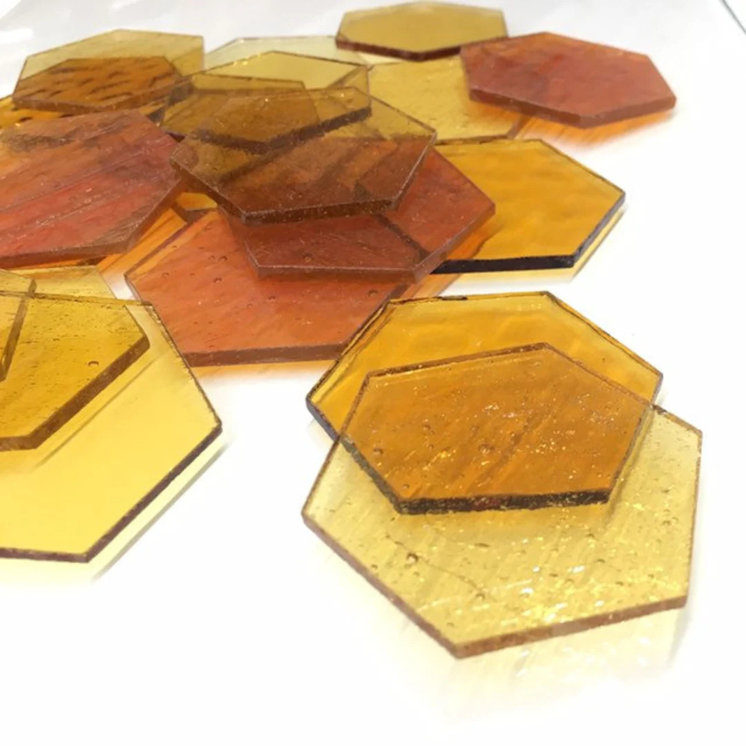 Stained Glass Precut Hexagons Are the Bee's Knees Discover the Amber Color Mix Now - Etsy | Etsy (US)
